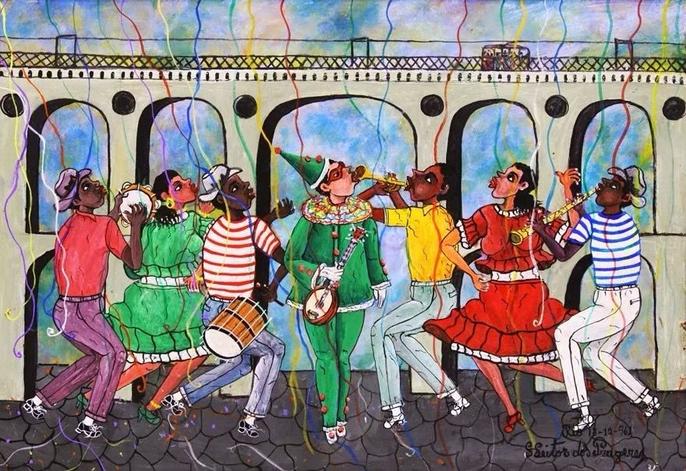 Colourful painting by Heitor dos Prazeres